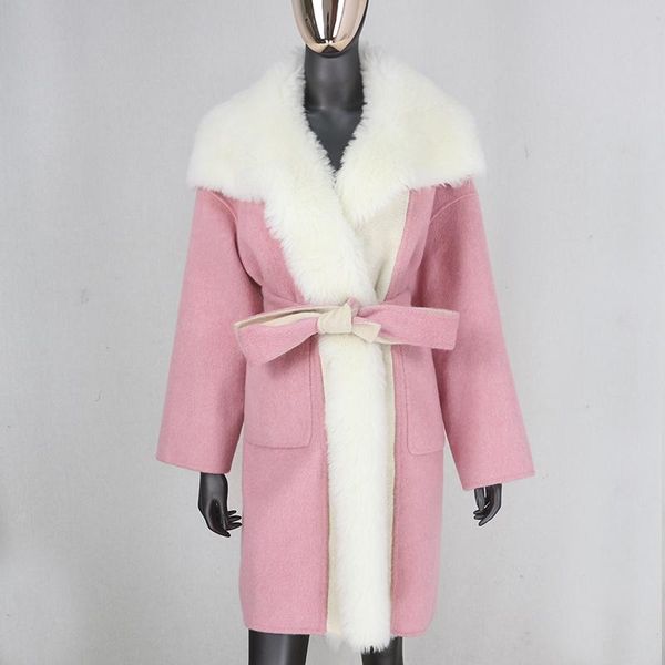 women's wool & blends 2021 casual oversize loose cashmere real fur coat winter jacket women natural collar outerwear belt, Black
women's wool & blends 2021 casual oversize loose cashmere real fur coat winter jacket women natural collar outerwear belt, Black