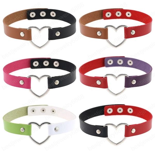 gothic pu leather choker chain heart buckle collar necklace for women fashion party club jewelry neck accessories, Golden;silver
gothic pu leather choker chain heart buckle collar necklace for women fashion party club jewelry neck accessories, Golden;silver