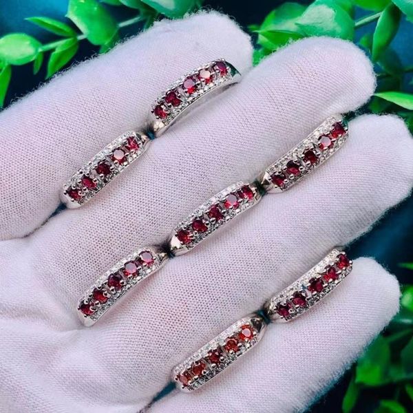 wedding rings luxury natural garnet silver color red crystal stone women's engagement band party jewelry gifts, Slivery;golden
wedding rings luxury natural garnet silver color red crystal stone women's engagement band party jewelry gifts, Slivery;golden