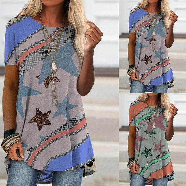 women's t-shirt loose t shirt summer ladies casual star print t-shirts o-neck short sleeve female harajuku streetwear tees, White
women's t-shirt loose t shirt summer ladies casual star print t-shirts o-neck short sleeve female harajuku streetwear tees, White