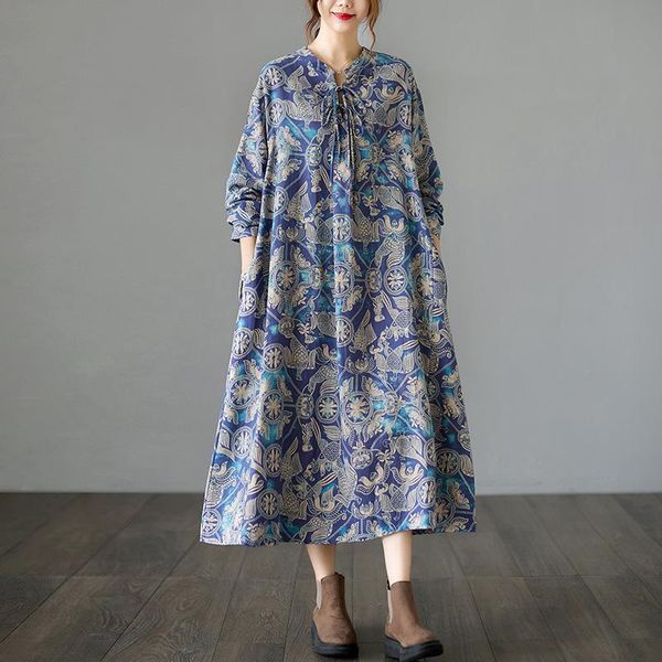 casual dresses johnature women loose cotton linen o-neck long sleeve belt print floral clothing 2021 autumn elegant dress, Black;gray
casual dresses johnature women loose cotton linen o-neck long sleeve belt print floral clothing 2021 autumn elegant dress, Black;gray