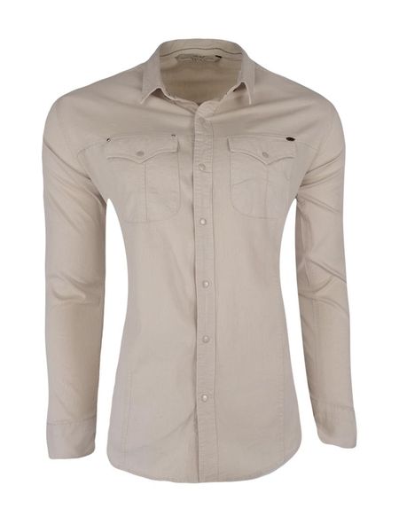 men's casual shirts kulemoda double pockets slim fit beige color cotton shirt with pat button, White;black
men's casual shirts kulemoda double pockets slim fit beige color cotton shirt with pat button, White;black