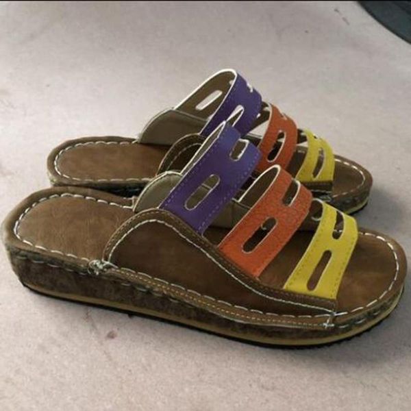 slippers summer color matching women's shoes sandals roman retro casual thick bottom slope with open toe beach women sh53, Black
slippers summer color matching women's shoes sandals roman retro casual thick bottom slope with open toe beach women sh53, Black