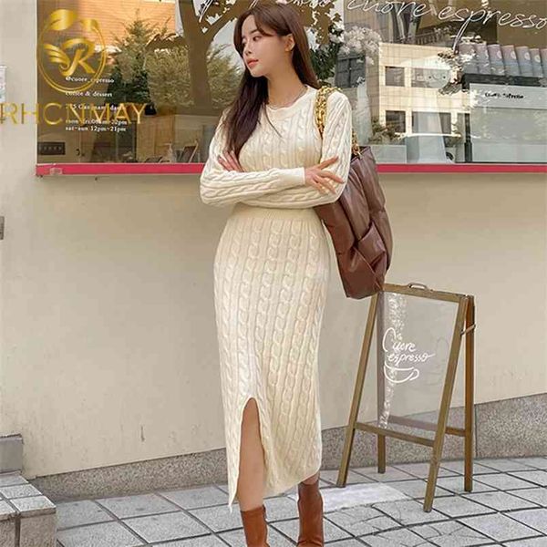autumn winter women long sleeve o neck split twist warm thick sweater dress female bodycon pullover midi knitted 210506, Black;gray
autumn winter women long sleeve o neck split twist warm thick sweater dress female bodycon pullover midi knitted 210506, Black;gray