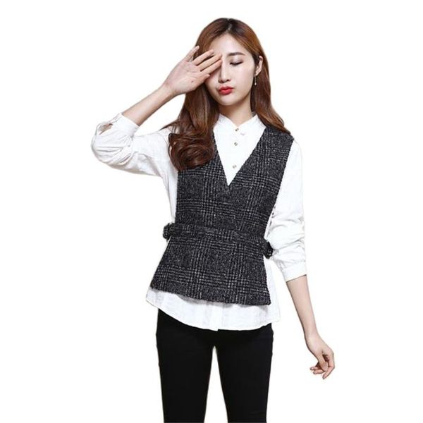women's suits & blazers korean slim spring 40% woolen suit women elegant striped belt sleeveless outerwear female blazer femme waistcoa, White;black
women's suits & blazers korean slim spring 40% woolen suit women elegant striped belt sleeveless outerwear female blazer femme waistcoa, White;black