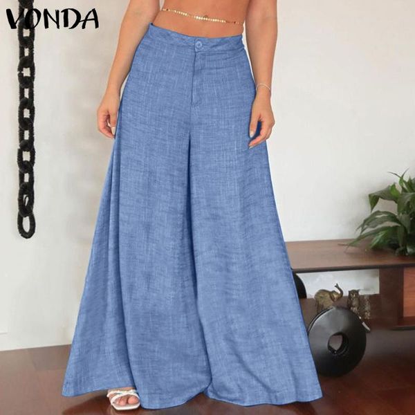 women's pants & capris summer trousers 2021 vonda women casual high waist wide leg palazzo femme solid color long pantalones oversized, Black;white
women's pants & capris summer trousers 2021 vonda women casual high waist wide leg palazzo femme solid color long pantalones oversized, Black;white