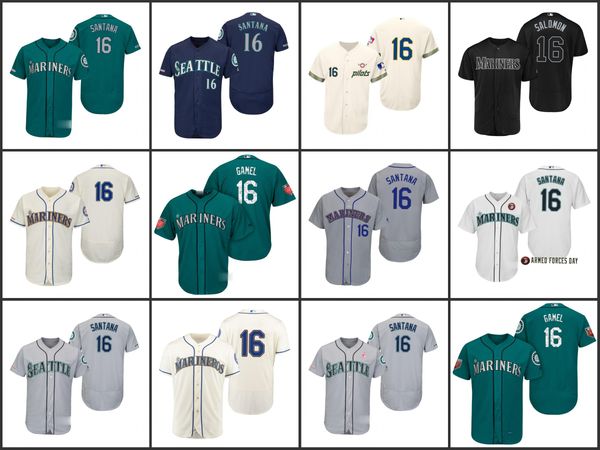 seattle mariners men 16domingo santana women youthjersey, Black;red