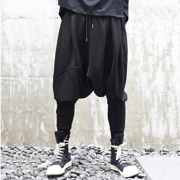 men's pants men low crotch cross pant loose casual hip hop harem trouser punk gothic male jogger japanese streetwear, Black
men's pants men low crotch cross pant loose casual hip hop harem trouser punk gothic male jogger japanese streetwear, Black