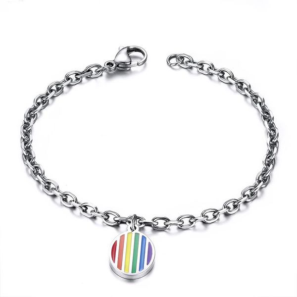 round heart rainbow same-jewelry titanium steel comrade exotic female models men's lovers fashion gay link, chain, Black
round heart rainbow same-jewelry titanium steel comrade exotic female models men's lovers fashion gay link, chain, Black