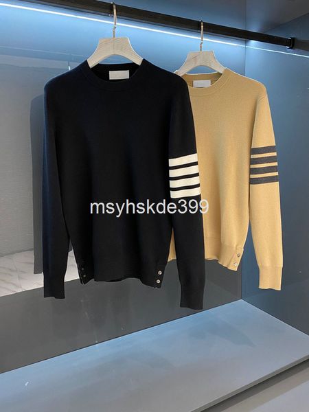men's sweaters autumn winter couple men's pullover knitted round neck sweater wool tb four bars details high quality, White;black
men's sweaters autumn winter couple men's pullover knitted round neck sweater wool tb four bars details high quality, White;black