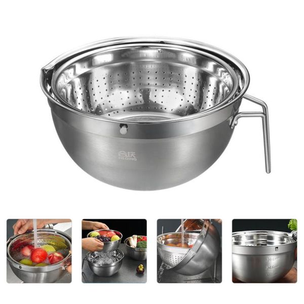 laundry bags washing drain basket holder storage rice (silver)