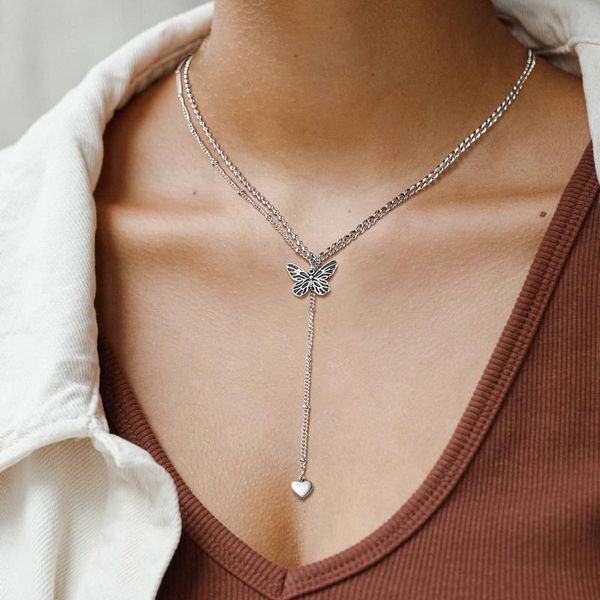chains temperament butterfly charm necklaces for women, anti allergy stainless steel cuban satellite beads link chain jewelry, Silver
chains temperament butterfly charm necklaces for women, anti allergy stainless steel cuban satellite beads link chain jewelry, Silver