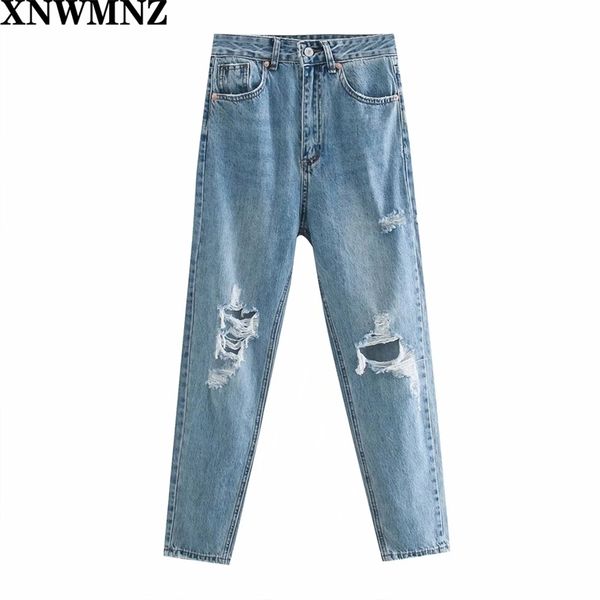 za faded high-waist jeans featuring five-pocket design ripped detailing on the front and zip fly metal button fastenins 210915, Blue
za faded high-waist jeans featuring five-pocket design ripped detailing on the front and zip fly metal button fastenins 210915, Blue