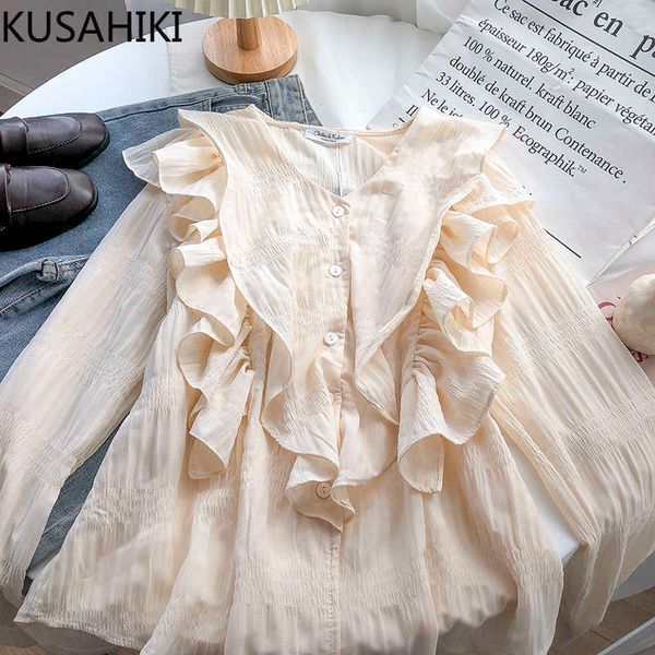 kusahiki ruffle v-neck women blouses causal korean sweet doll shirt spring long sleeve blusas mujer de moda 6e500 210602, White
kusahiki ruffle v-neck women blouses causal korean sweet doll shirt spring long sleeve blusas mujer de moda 6e500 210602, White