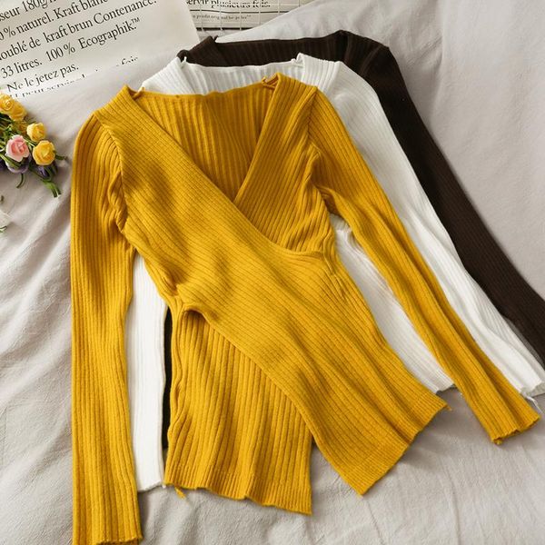women's blouses & shirts women fashion slim bodycon cross long sleeves knitted blouse lady sweet casual outdoor girls elegant daily bas, White
women's blouses & shirts women fashion slim bodycon cross long sleeves knitted blouse lady sweet casual outdoor girls elegant daily bas, White
