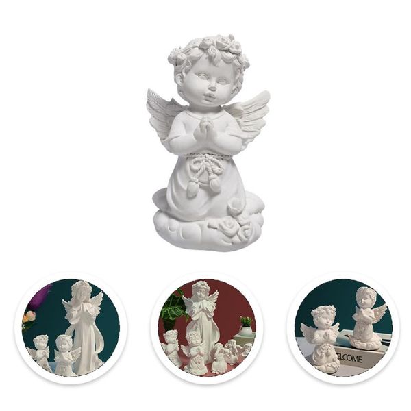 creative resin angel model girl wing crafts ornaments modern home decorations decorative objects & figurines