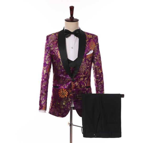 men's suits & blazers 3pc dark purple patterned suit set wedding bridegroom man jacket pant vest slim fit men business high-quality, White;black
men's suits & blazers 3pc dark purple patterned suit set wedding bridegroom man jacket pant vest slim fit men business high-quality, White;black