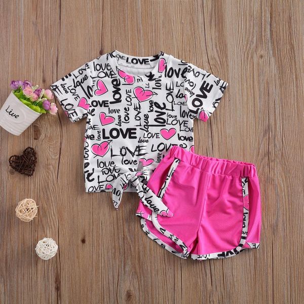 summer children's wear valentine's day suit girls' love print short sleeve t-shirt shorts two piece set6m-5y clothing sets, White
summer children's wear valentine's day suit girls' love print short sleeve t-shirt shorts two piece set6m-5y clothing sets, White