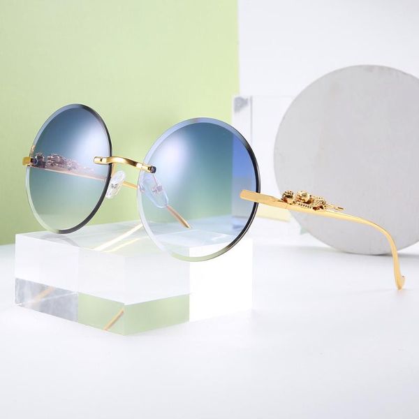 sunglasses cool frame round glasses fashion decoration for women, White;black