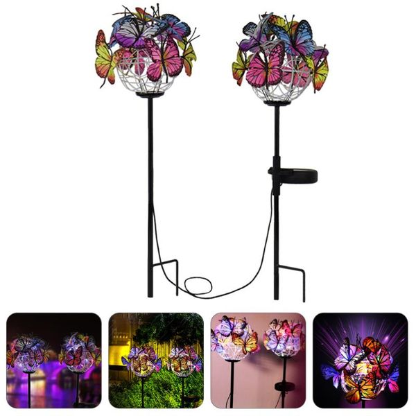 set butterflies decorative solar light landscape lamp garden stake lawn lamps