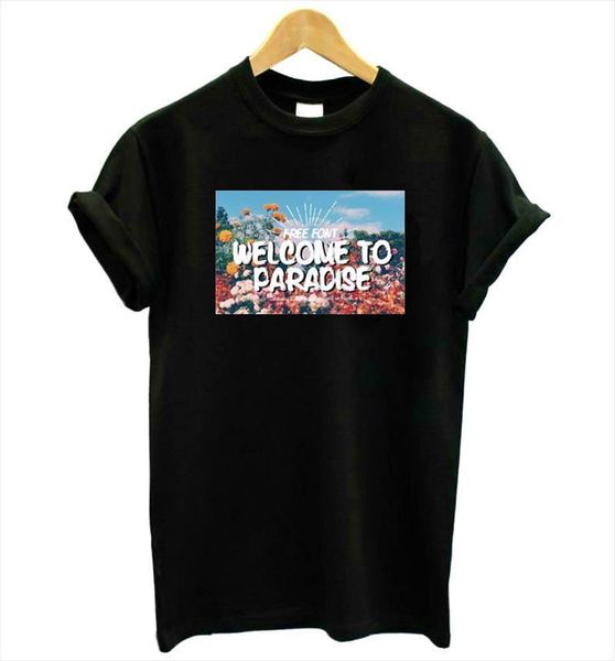 welcome to paradise print and mens t shirt women cotton casual funny lady girl tee better quality drop ship, White;black
welcome to paradise print and mens t shirt women cotton casual funny lady girl tee better quality drop ship, White;black