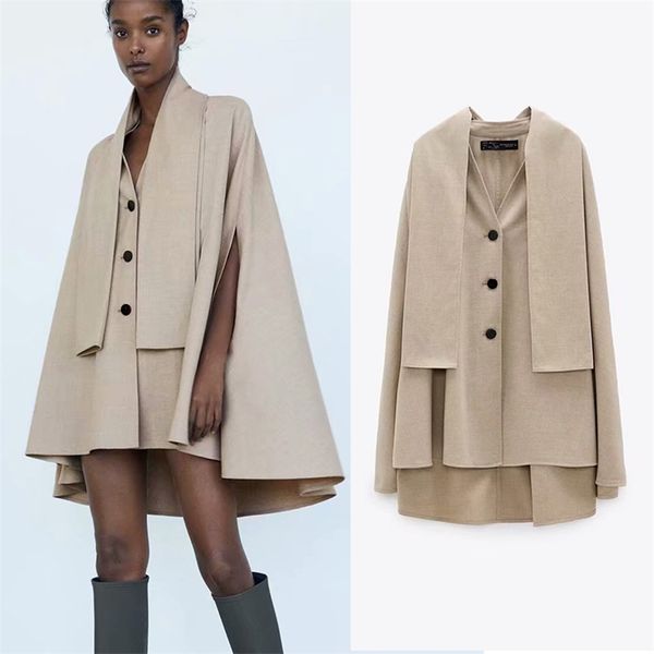 mid-length women woolen shawl cape poncho coat autumn winter korean fashion elegant ladies coats 210422, Black
mid-length women woolen shawl cape poncho coat autumn winter korean fashion elegant ladies coats 210422, Black
