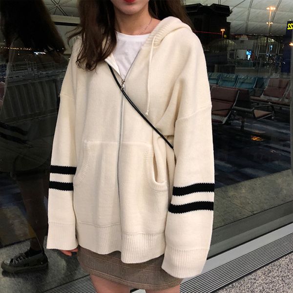 3 colors autumn and winter korean style loose color patchwork zipper knitted warm sweaters womens cardigans womens (x934), White;black
3 colors autumn and winter korean style loose color patchwork zipper knitted warm sweaters womens cardigans womens (x934), White;black