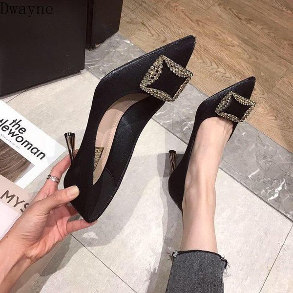 dress shoes temperament elegant womens korean square buckle rhinestones high heels stiletto pointed shallow mouth single, Black
dress shoes temperament elegant womens korean square buckle rhinestones high heels stiletto pointed shallow mouth single, Black
