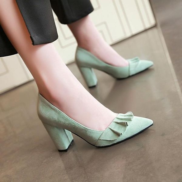 dress shoes big size 11 ladies high heels women woman pumps sharp lotus leaf edge shallow rough-heeled single shoe, Black
dress shoes big size 11 ladies high heels women woman pumps sharp lotus leaf edge shallow rough-heeled single shoe, Black