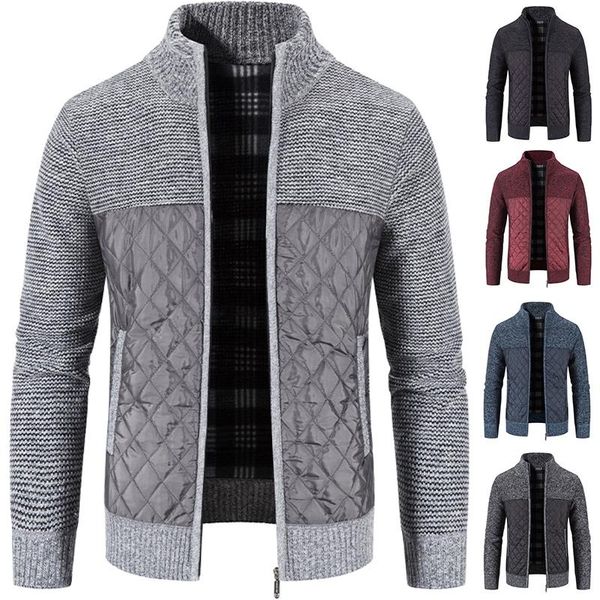 men's sweaters clothing autumn/winter coat thick style warm wool sweater trend patchwork knit cardigan zip-up stand collar jacket, White;black
men's sweaters clothing autumn/winter coat thick style warm wool sweater trend patchwork knit cardigan zip-up stand collar jacket, White;black