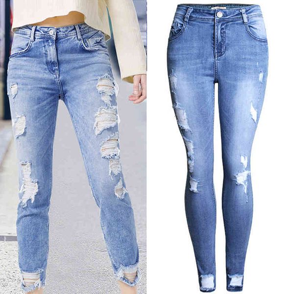 jean torn brim pants elastic jeans ripped women's thin capris worn boyfriend jeggings fashion street oversize 3xl 2xl, Blue
jean torn brim pants elastic jeans ripped women's thin capris worn boyfriend jeggings fashion street oversize 3xl 2xl, Blue