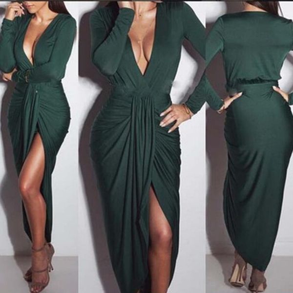 casual dresses spring long sleeve fashion ruched bodycon dress deep v neck party maxi women evening club elegant slim solid color, Black;gray
casual dresses spring long sleeve fashion ruched bodycon dress deep v neck party maxi women evening club elegant slim solid color, Black;gray