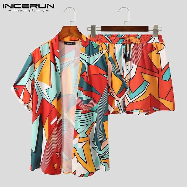 men's tracksuits incerun 2021 men printed sets streetwear short sleeve open stitch shirt drawstring shorts summer vacation hawaiian sui, Gray
men's tracksuits incerun 2021 men printed sets streetwear short sleeve open stitch shirt drawstring shorts summer vacation hawaiian sui, Gray
