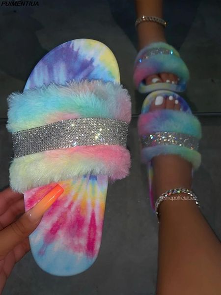 fur women furry slippers glitter color shoes female casual platform flat summer sandals, Black
fur women furry slippers glitter color shoes female casual platform flat summer sandals, Black