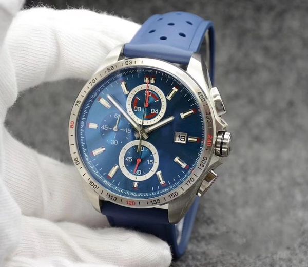 wristwatches men quartz chronograph wrist watch sapphire black rubber stainless steel multi-function sport calendar watches, Slivery;brown
wristwatches men quartz chronograph wrist watch sapphire black rubber stainless steel multi-function sport calendar watches, Slivery;brown