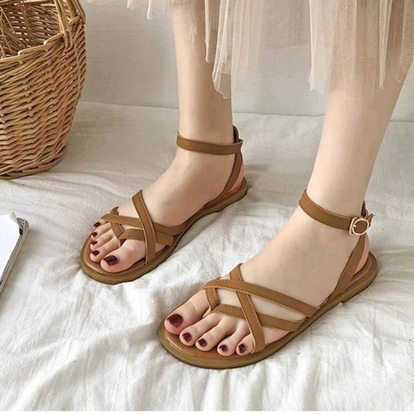 sandals 2021 women shoes flat heel thong roman fashion buckle back strap clip toe beach ladies footwear, Black
sandals 2021 women shoes flat heel thong roman fashion buckle back strap clip toe beach ladies footwear, Black