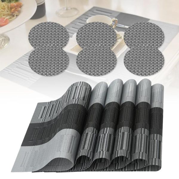 table runner set of 6 pvc placemats and coasters dining non-slip washable kitchen placemat mat accessory
table runner set of 6 pvc placemats and coasters dining non-slip washable kitchen placemat mat accessory