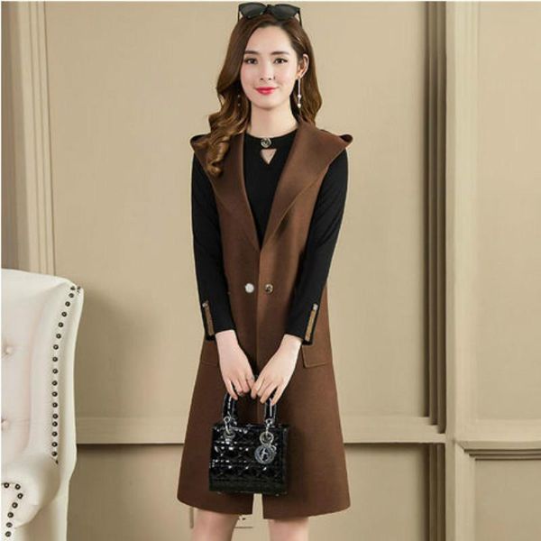 women's vests 2021 autumn spring women woolen vest a buckle hooded sleeveless waistcoat coat casual jacket y205, Black;white
women's vests 2021 autumn spring women woolen vest a buckle hooded sleeveless waistcoat coat casual jacket y205, Black;white