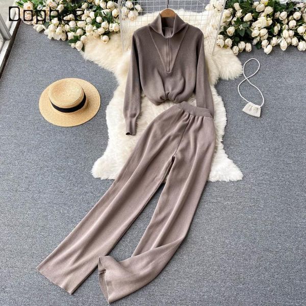 women's two piece pants 2021 fall clothing 2pcs fashion retro turtleneck zipper slim fit design knitted sweater high waist trousers cas, White
women's two piece pants 2021 fall clothing 2pcs fashion retro turtleneck zipper slim fit design knitted sweater high waist trousers cas, White