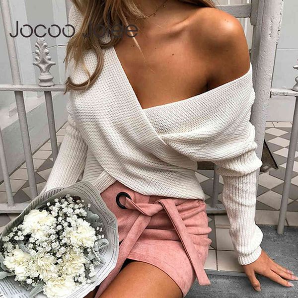 women v neck cross sweater autumn long sleeve batwing slim casual pullover jumper ladies 210428, White;black
women v neck cross sweater autumn long sleeve batwing slim casual pullover jumper ladies 210428, White;black