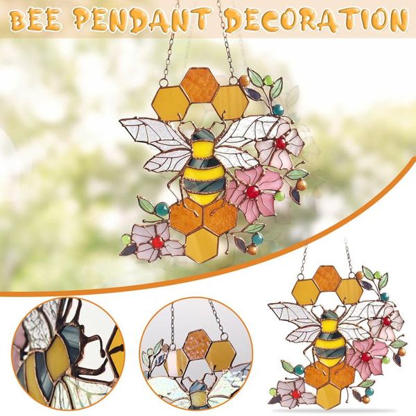decorative objects & figurines stained glass honeycomb with bumble bee charm suncatcher hanging decoration hexagonal geometry pography props
decorative objects & figurines stained glass honeycomb with bumble bee charm suncatcher hanging decoration hexagonal geometry pography props