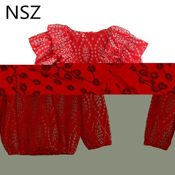 women's blouses & shirts nsz women embroidery hollow out crop blouse tiered ruffles short shirt kawaii elastic hem pleated female stree, White
women's blouses & shirts nsz women embroidery hollow out crop blouse tiered ruffles short shirt kawaii elastic hem pleated female stree, White