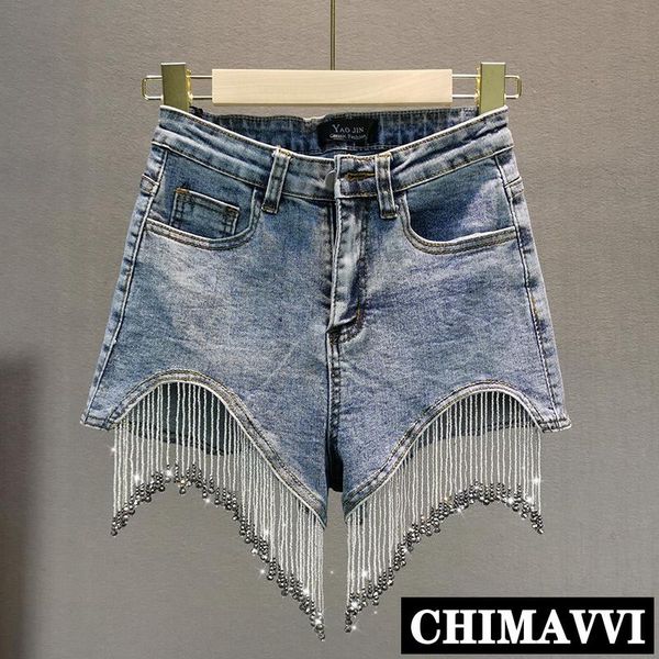 women's jeans 2021 summer shorts women european stretch high waist heavy rhinestone fringed denim pants, Blue
women's jeans 2021 summer shorts women european stretch high waist heavy rhinestone fringed denim pants, Blue