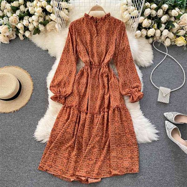 women retro floral dress autumn female sweet fungus stand collar nipped waist slim temperament platycodon vestidos pl579 210506, Black;gray
women retro floral dress autumn female sweet fungus stand collar nipped waist slim temperament platycodon vestidos pl579 210506, Black;gray