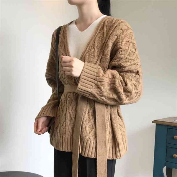 korean style v-neck sweater women solid twist long sleeve bandage knitted cardigans autumn winter casual lady thick pull femme 210514, White;black
korean style v-neck sweater women solid twist long sleeve bandage knitted cardigans autumn winter casual lady thick pull femme 210514, White;black