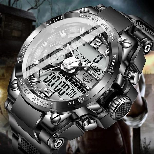wristwatches lige brand men digital watch military sport watches fashion 50atm waterproof electronic wristwatch mens reloj inteligente hombr, Slivery;brown
wristwatches lige brand men digital watch military sport watches fashion 50atm waterproof electronic wristwatch mens reloj inteligente hombr, Slivery;brown