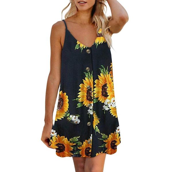 casual dresses sunflower print for women party spaghetti strap button down v neck sleeveless boho dress sundress vestido de mujer, Black;gray
casual dresses sunflower print for women party spaghetti strap button down v neck sleeveless boho dress sundress vestido de mujer, Black;gray