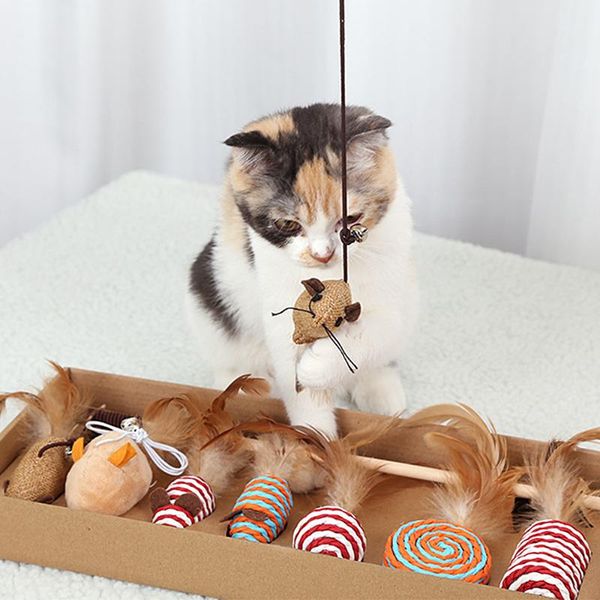 pet cat toy set kitten toys combination interactive for wood pole bell feather funny stick playing training
pet cat toy set kitten toys combination interactive for wood pole bell feather funny stick playing training
