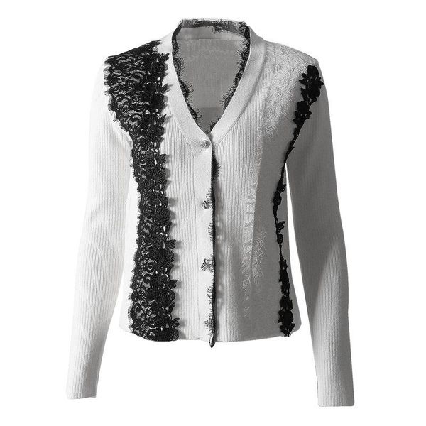 women's vests sondr 2021 autumn fashion trend clothing color matching delicate lace knit cardigan sweater coat, Black;white
women's vests sondr 2021 autumn fashion trend clothing color matching delicate lace knit cardigan sweater coat, Black;white