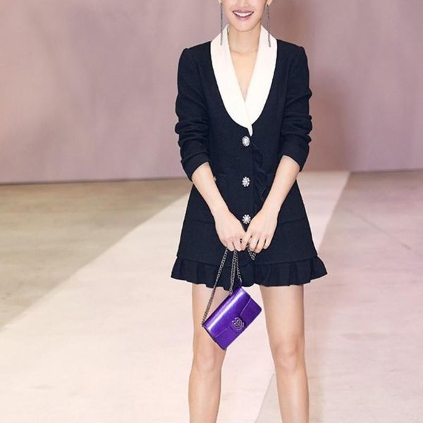 women's suits & blazers autumn winter womens fashion v-neck ruffles chic outerwear elegant slim fit long sleeve blazer coats, White;black
women's suits & blazers autumn winter womens fashion v-neck ruffles chic outerwear elegant slim fit long sleeve blazer coats, White;black